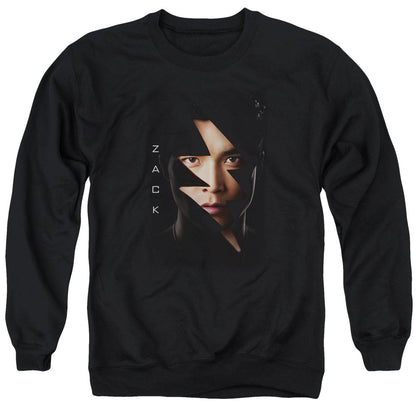 Power Rangers Zack Bolt Mens Crewneck Sweatshirt Black Officially Licensed