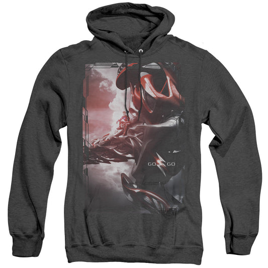 Power Rangers Red Zord Poster Mens Heather Hoodie Black Officially Licensed