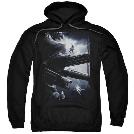 Power Rangers Black Zord Poster Mens Hoodie Black Officially Licensed