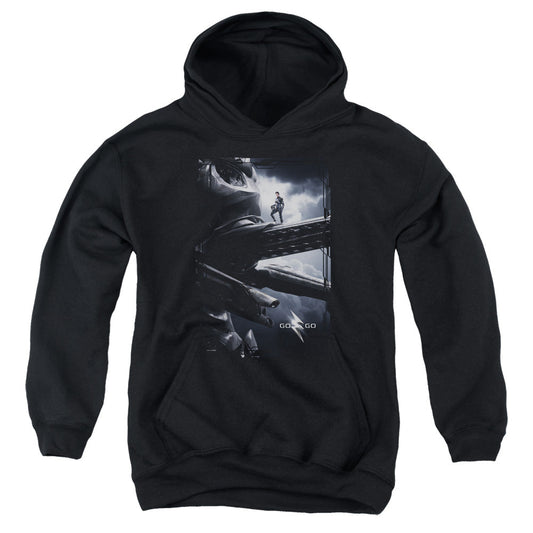 Power Rangers Black Zord Poster Kids Youth Hoodie Black Officially Licensed