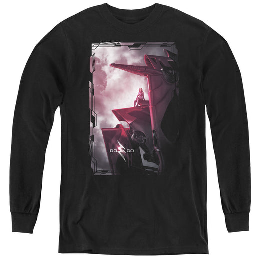 Power Rangers Pink Zord Poster Long Sleeve Kids Youth T Shirt Black Officially Licensed