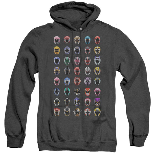 Power Rangers Visual Timeline Heather Mens Hoodie Black Officially Licensed