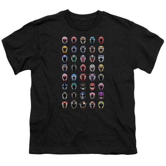 Power Rangers Visual Timeline Kids Youth T Shirt Black Officially Licensed