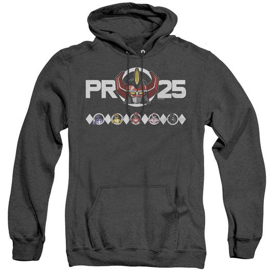 Power Rangers Megazord 25 Heather Mens Hoodie Black Officially Licensed