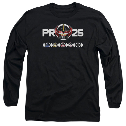 Power Rangers Megazord 25 Mens Long Sleeve Shirt Black Officially Licensed