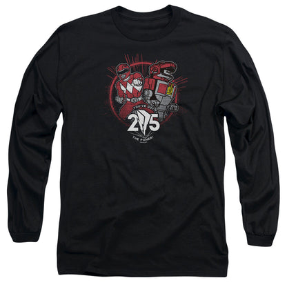 Power Rangers Red 25 Mens Long Sleeve Shirt Black Officially Licensed