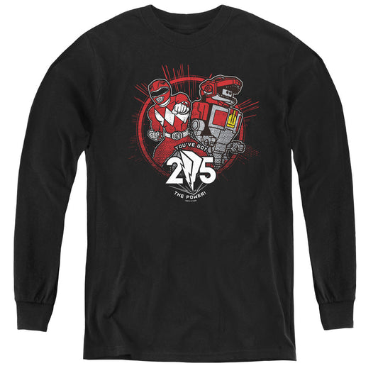 Power Rangers Red 25 Long Sleeve Kids Youth T Shirt Black Officially Licensed