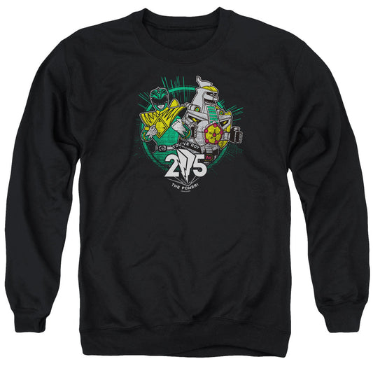 Power Rangers Green 25 Mens Crewneck Sweatshirt Black Officially Licensed