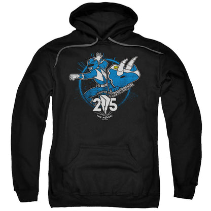 Power Rangers Blue 25 Mens Hoodie Black Officially Licensed