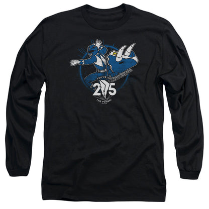 Power Rangers Blue 25 Mens Long Sleeve Shirt Black Officially Licensed