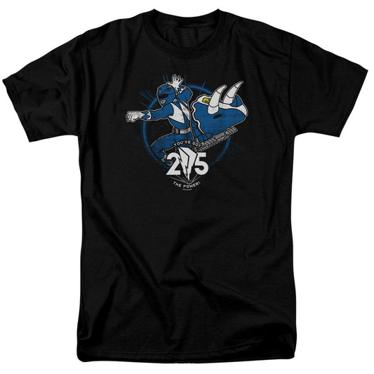 Power Rangers Blue 25 Mens T Shirt Black Officially Licensed
