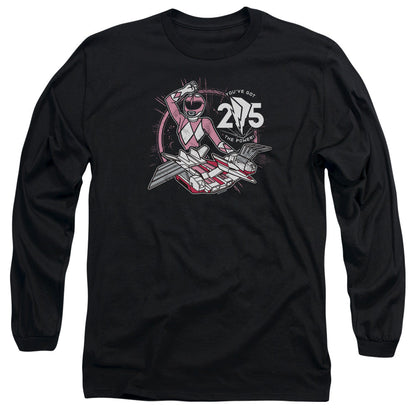 Power Rangers Pink 25 Mens Long Sleeve Shirt Black Officially Licensed