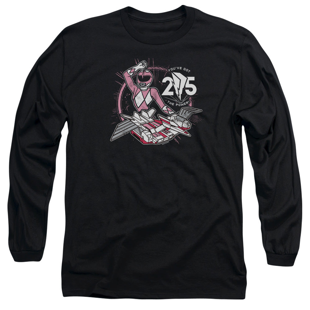 Power Rangers Pink 25 Mens Long Sleeve Shirt Black Officially Licensed