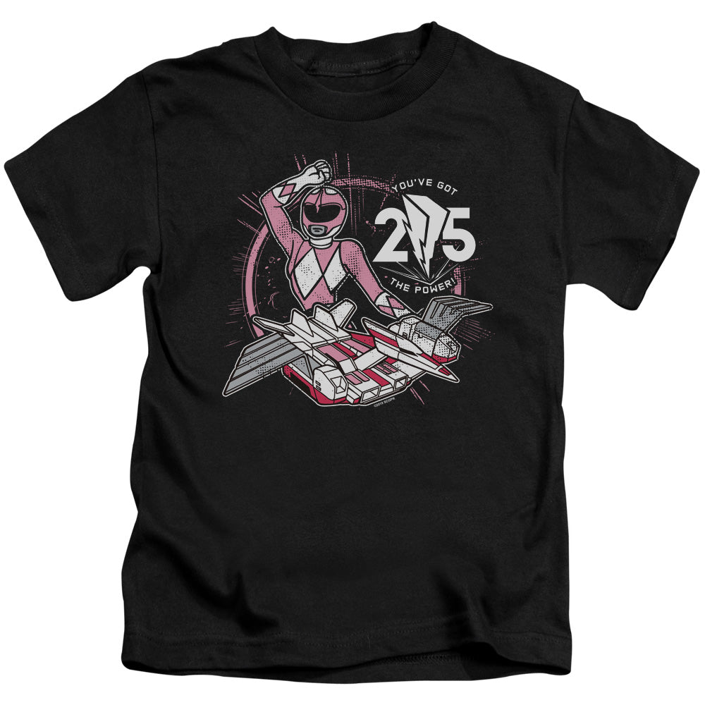 Power Rangers Pink 25 Juvenile Kids Youth T Shirt Black Officially Licensed