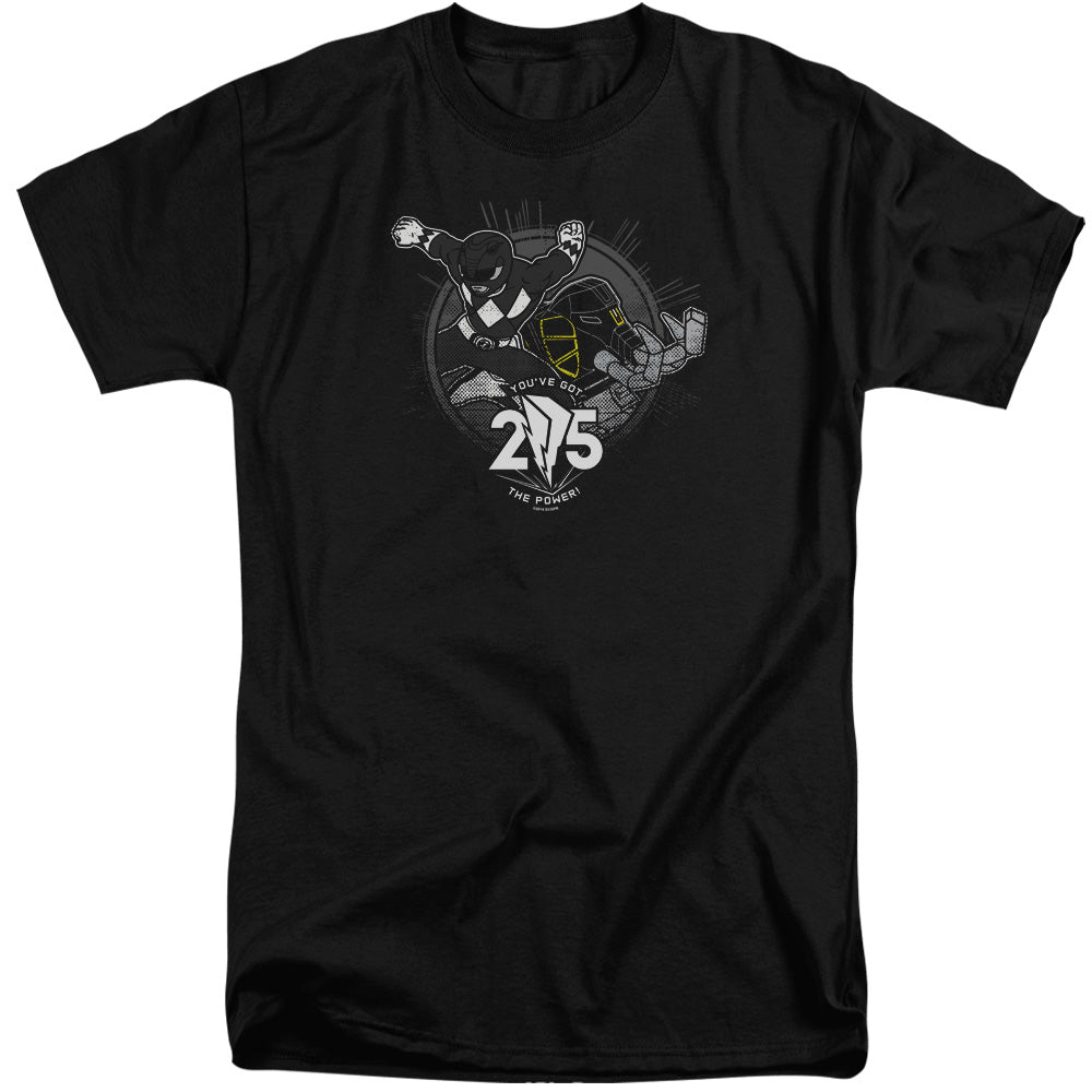 Power Rangers Black 25 Mens Tall T Shirt Black Officially Licensed