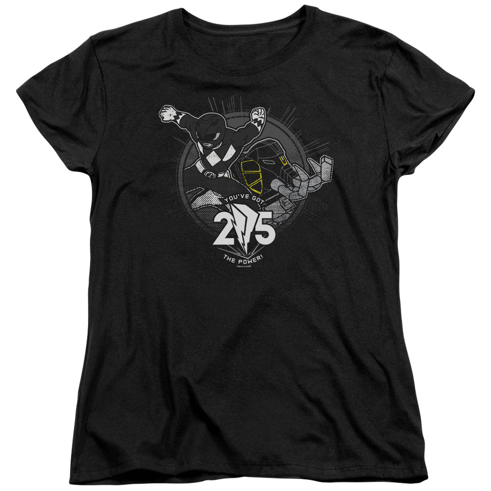 Power Rangers Black 25 Womens T Shirt Black Officially Licensed