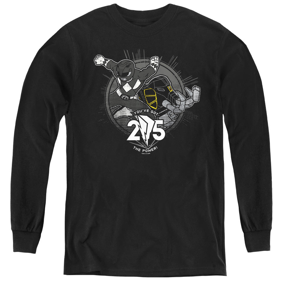 Power Rangers Black 25 Long Sleeve Kids Youth T Shirt Black Officially Licensed