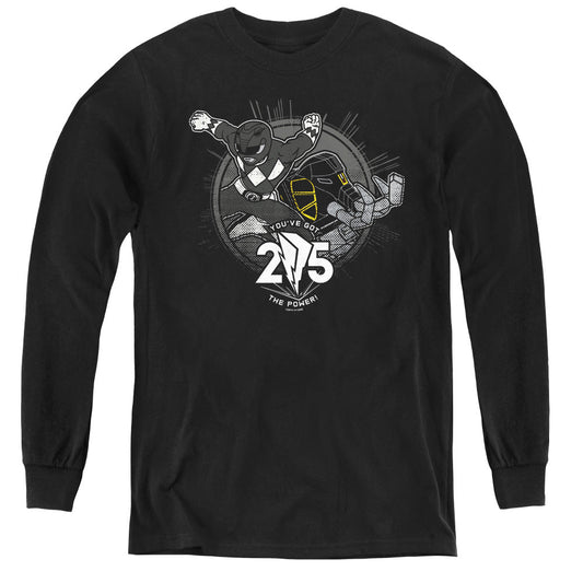 Power Rangers Black 25 Long Sleeve Kids Youth T Shirt Black Officially Licensed