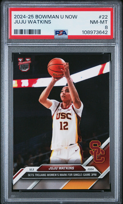 Graded 2024 Topps Bowman U Now JuJu Watkins #22 Rookie RC Basketball Card PSA 8 Near Mint
