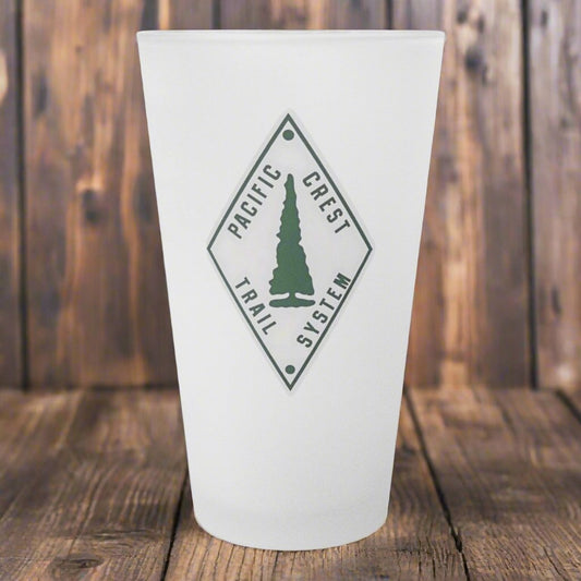 Pacific Crest Trail Classic Diamond Trail Marker Frosted Pint Glass
