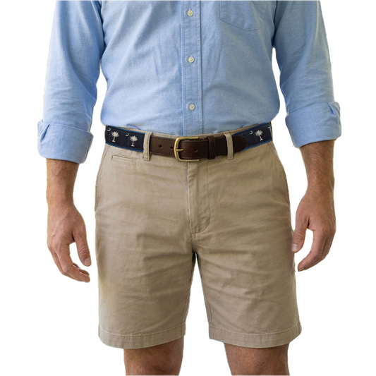 South Carolina Crescent Moon Palmetto State Flag Belt - Navy Blue