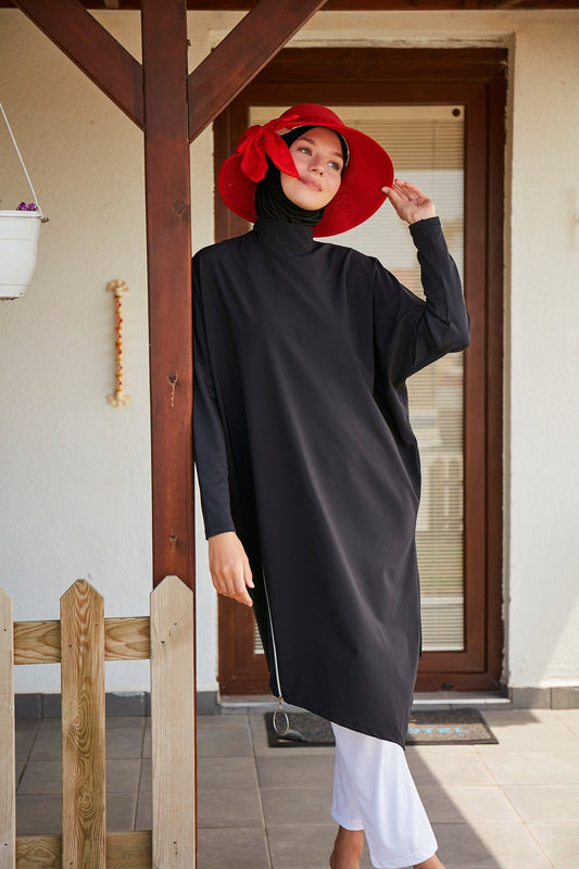 Lycra Black Burkini Modest Swimwear M2318
