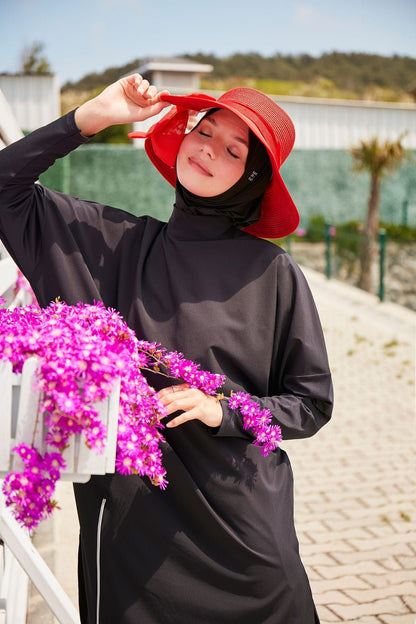 Lycra Black Burkini Modest Swimwear M2318