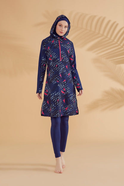 Woven Navy Burkini Modest Swimwear M2328