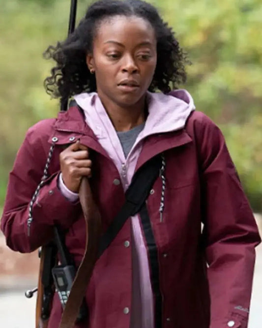Parallel 2024 Danielle Deadwyler Maroon Hooded Jacket