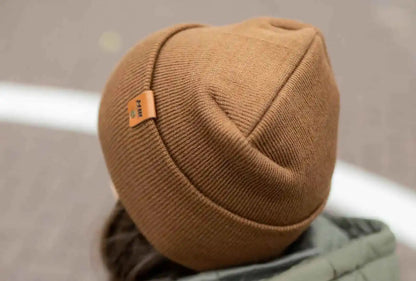 Patented H Stitch Cuffed Beanie, Camel Brown