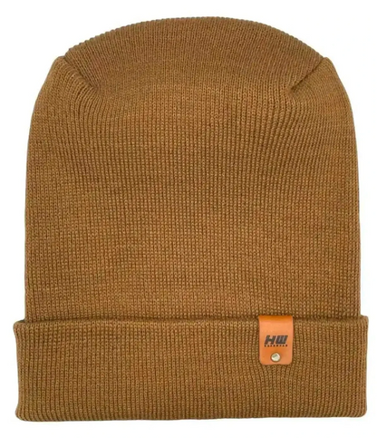 Patented H Stitch Cuffed Beanie, Camel Brown