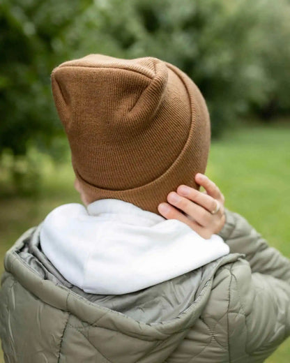 Patented H Stitch Cuffed Beanie, Camel Brown