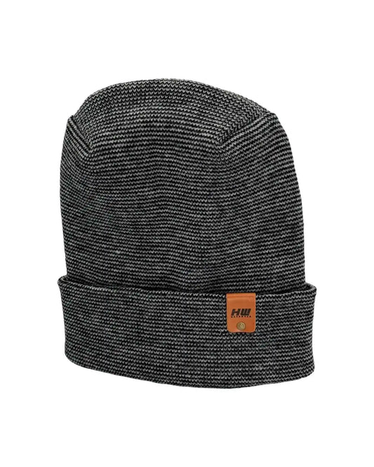 Patented H Stitch Fusion Cuffed Beanie, Black and Gray