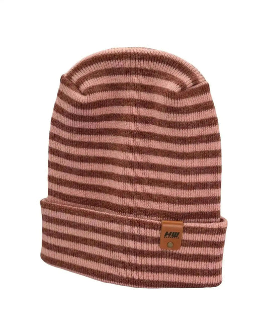 Patented H Stitch RoRo Cuffed Beanie, Burgundy and Pink