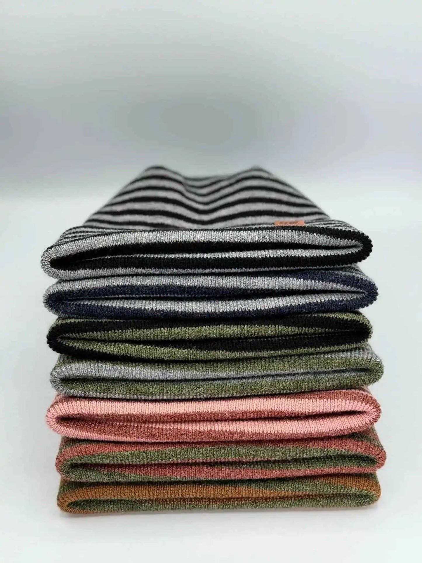 Patented H Stitch RoRo Cuffed Beanie, Gray and Green