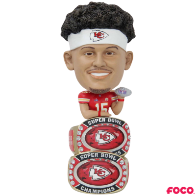 Kansas City Chiefs Super Bowl LVIII Champions Double Ring Base Bighead Bobbleheads