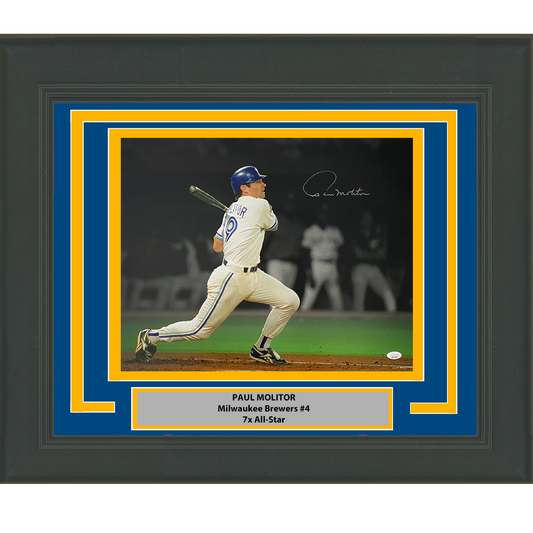 Framed Autographed/Signed Paul Molitor Milwaukee Brewers 16x20 Baseball Photo JSA COA