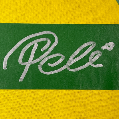 Framed Autographed/Signed Pele 35x39 Brazil Yellow Soccer Futbol Jersey Beckett BAS COA Auto #2