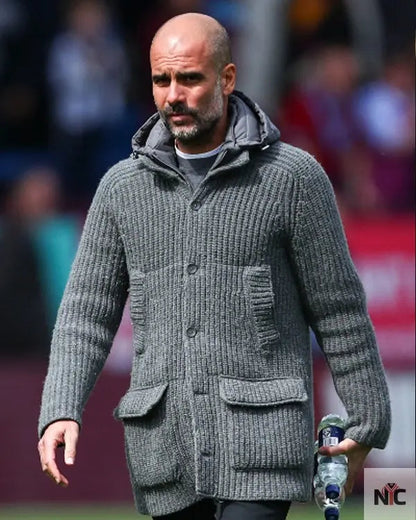 Pep Guardiola Grey Oversize Cardigan