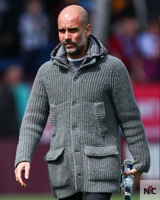 Pep Guardiola Grey Oversize Cardigan