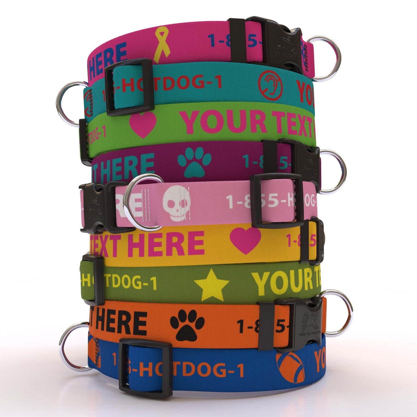 Personalized Solid Colored Side Release Collar