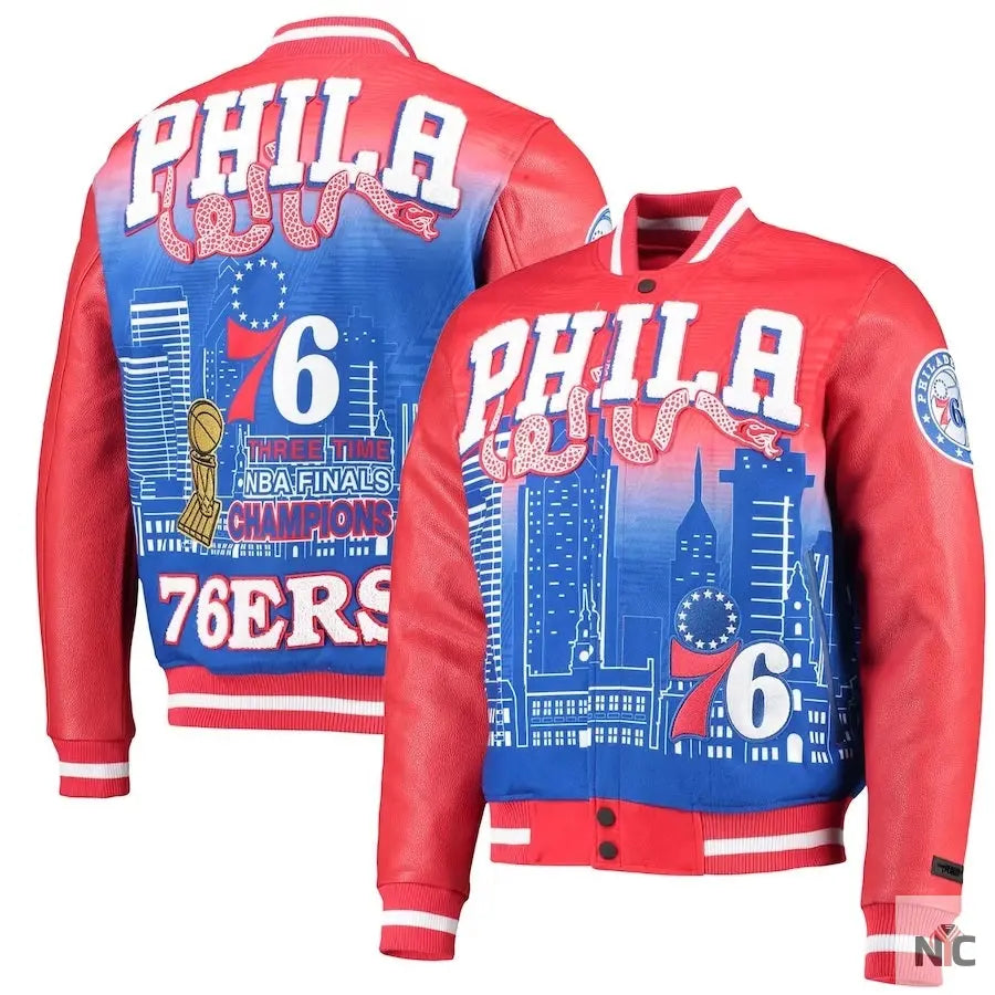 Philadelphia 76ers Red Finals Champions Varsity Full-zip Jacket