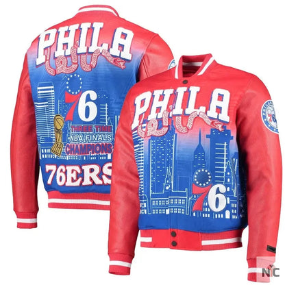 Philadelphia 76ers Red Finals Champions Varsity Full-zip Jacket