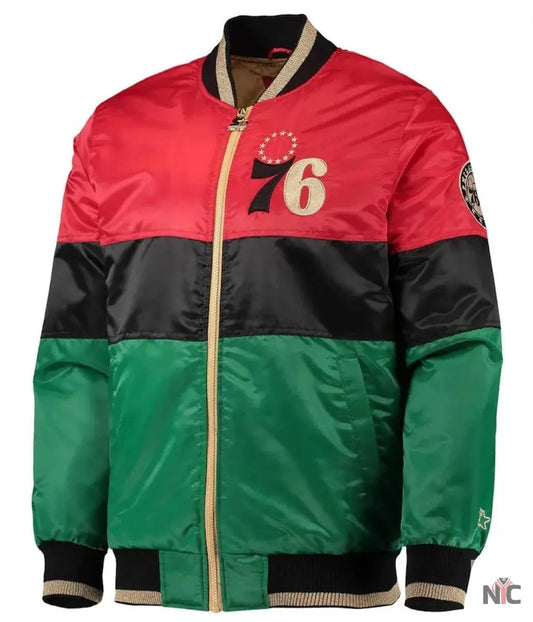 Philadelphia 76ers Satin Full-Zip Jacket