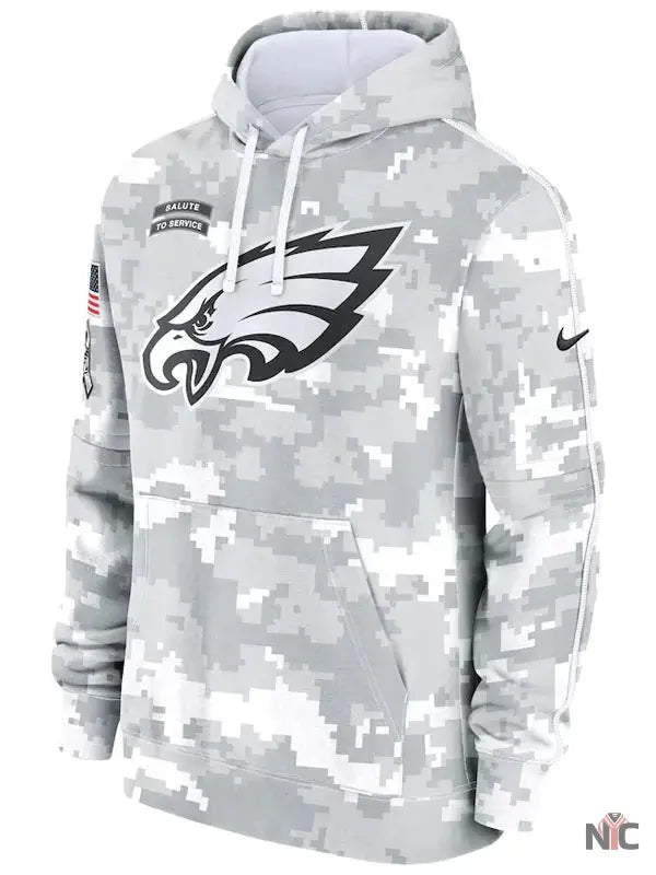 Philadelphia Eagles Salute To Service Camo 2024 Hoodie