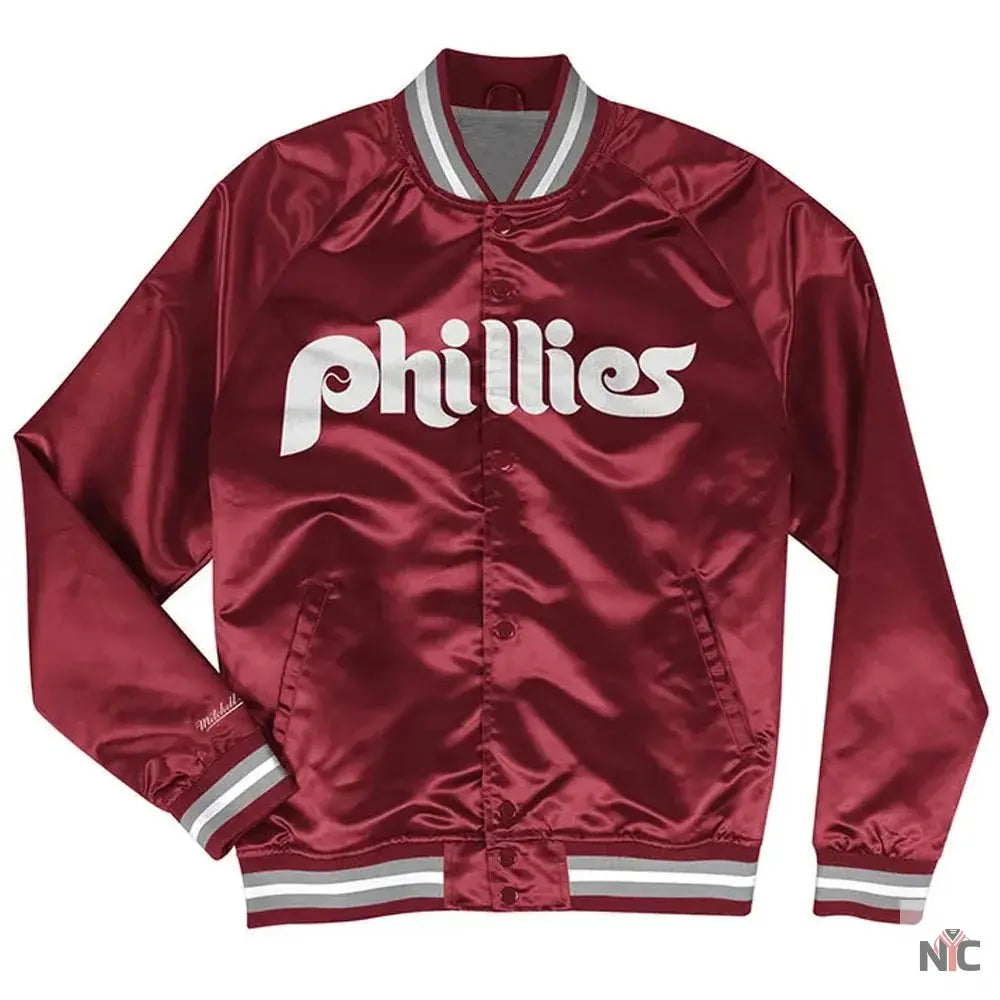 Philadelphia Phillies Satin Raglan Full-Snap Jacket