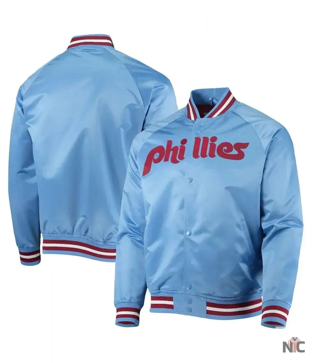 Philadelphia Phillies Satin Raglan Full-Snap Jacket