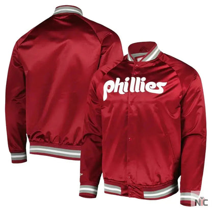 Philadelphia Phillies Satin Raglan Full-Snap Jacket