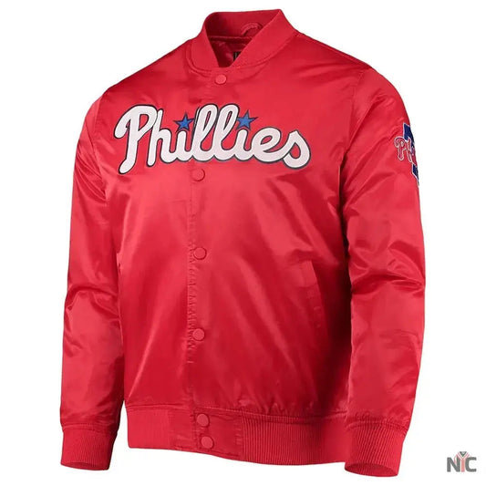 Philadelphia Phillies Wordmark Satin Full-Snap Jacket