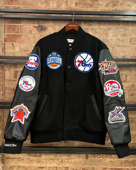 Philadelphia NBA Varsity Black Jacket